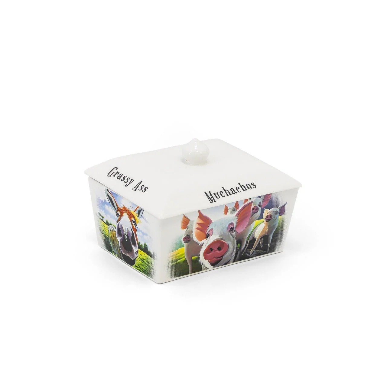 TIPPERARY CRYSTAL Eoin O'Connor Beyond the Herd - Butter Dish