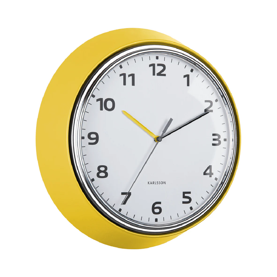 Wall Clock Modern Bright Yellow