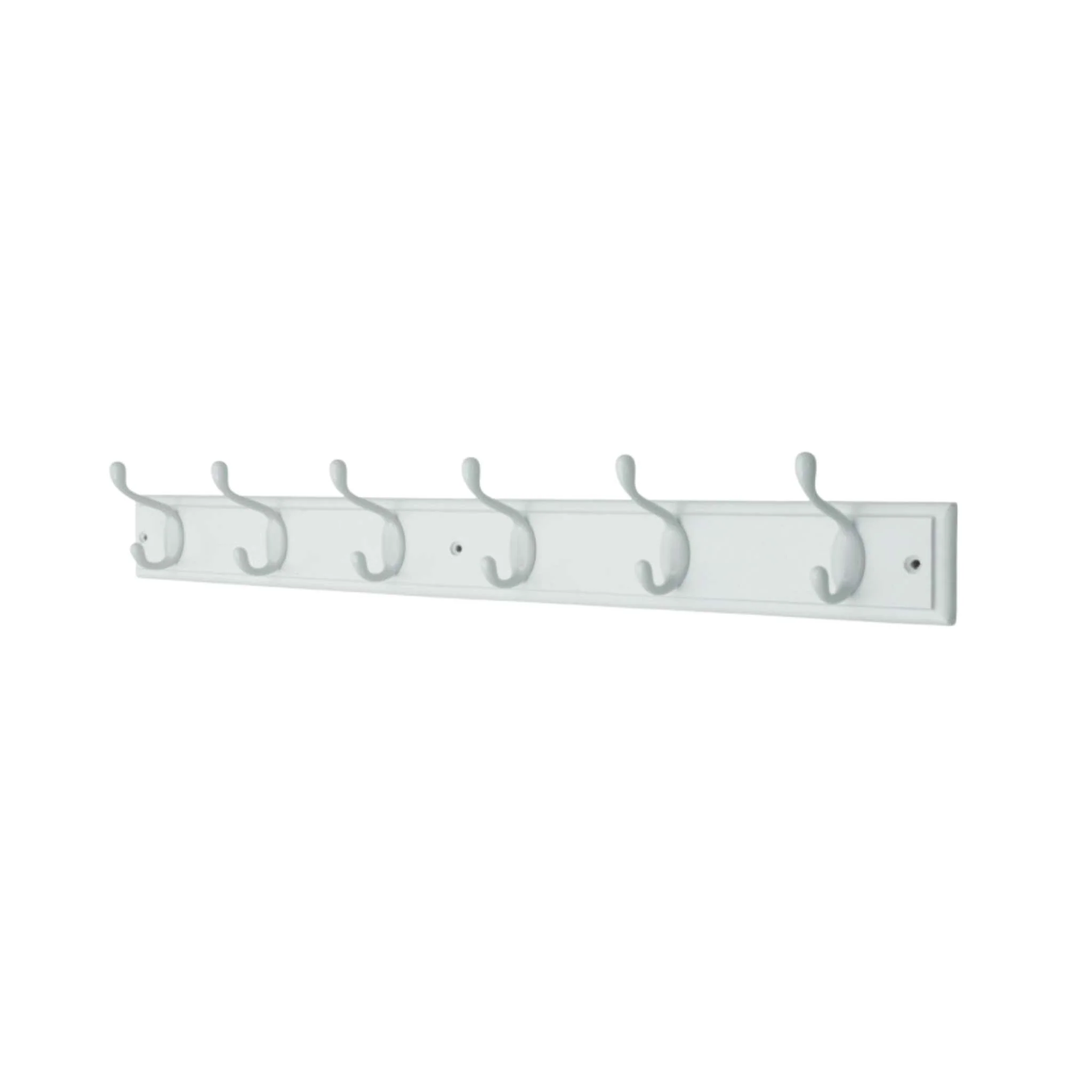 White on Whilte Hookrail - 6 Heavy Duty Hooks