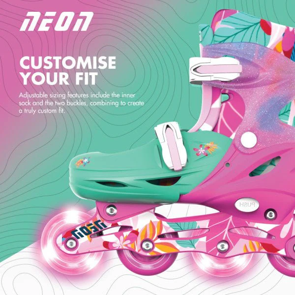 Yvolution Neon Combo Skates Floral (UK 11-1) - Image 2