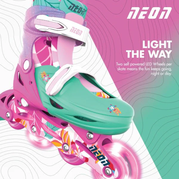 Yvolution Neon Combo Skates Floral (UK 11-1) - Image 3