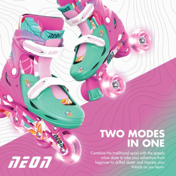 Yvolution Neon Combo Skates Floral (UK 11-1) - Image 4