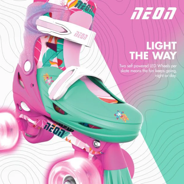 Yvolution Neon Combo Skates Floral (UK 11-1) - Image 6